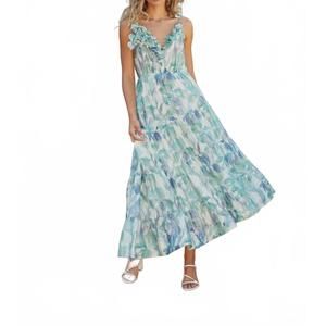 NEW LUCY PARIS moret midi dress in blue